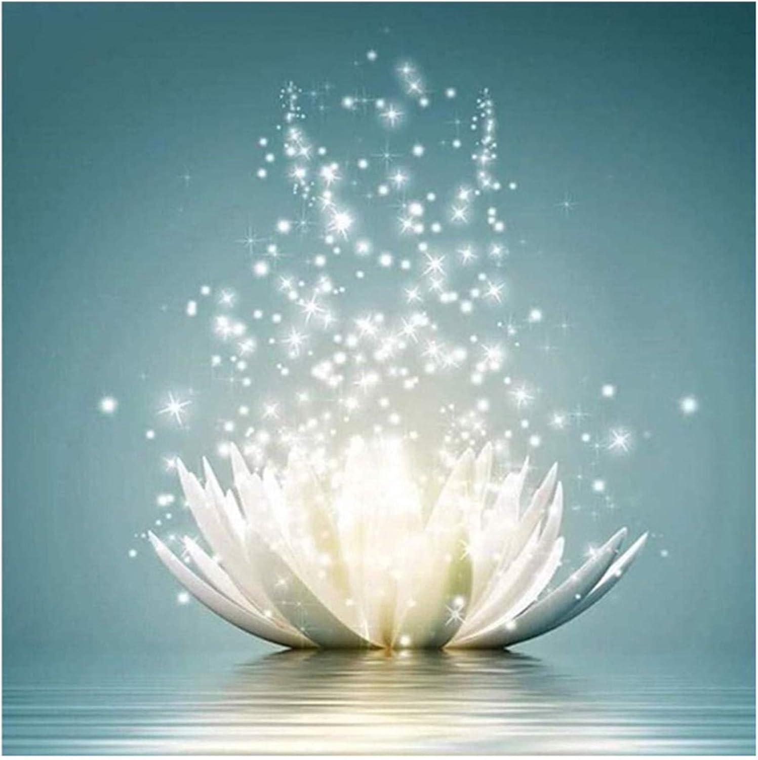 DIY 5D Diamond Painting Kits, Full Drill Lotus Arts Crafts Canvas Painting, Diamond Embroidery Cross Stitch Pictures by Number for Beginners, Adults, Kids, Home Wall Decor - 30x30 cm