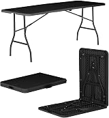 Harbour Housewares Rectangle Folding Trestle Table 180cm Black Outdoor
