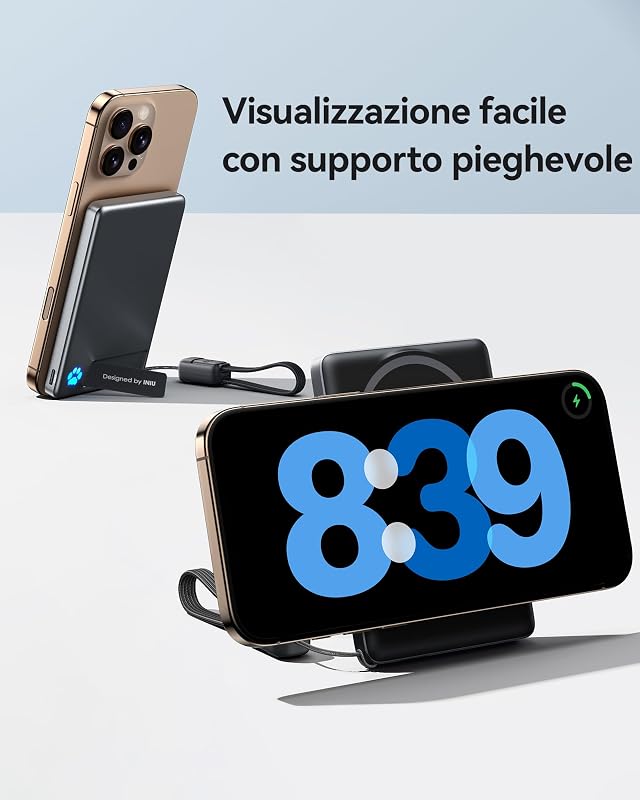 per MagSafe Qi2 15W Power Bank, Sottilissimo 10000mAh Caricatore