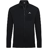 Pioneer Camp Mens Grid Fleece Jacket Full Zip Up Professional Mid Layer Outdoor Winter Thermal Sweatshirt with Chest Pocket