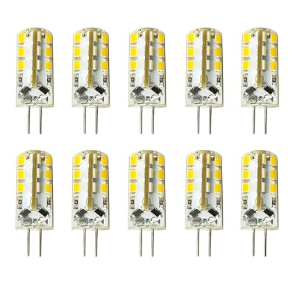 10 Stück G4 LED Lampe 3W,24 X 2835 SMD, 260LM, Ersatz für 30W Halogenlampen, 12V DC Warmweiß 3000K,360 Grad, LED Birnen, LED 
