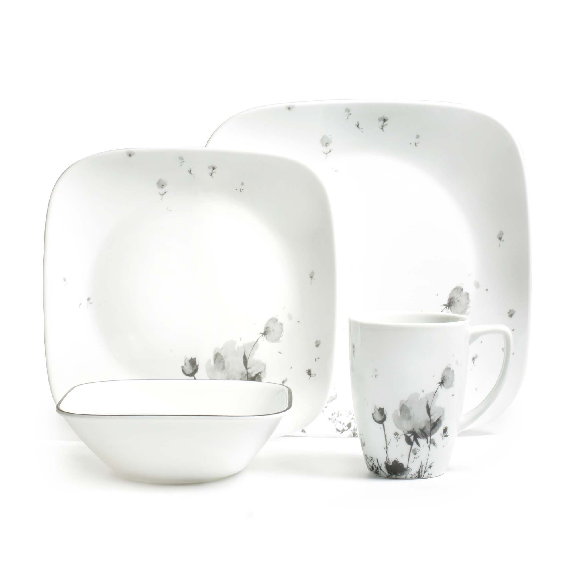 Corelle Fleurs du Soir 16pc Chip and Break Resistant Dinner Set