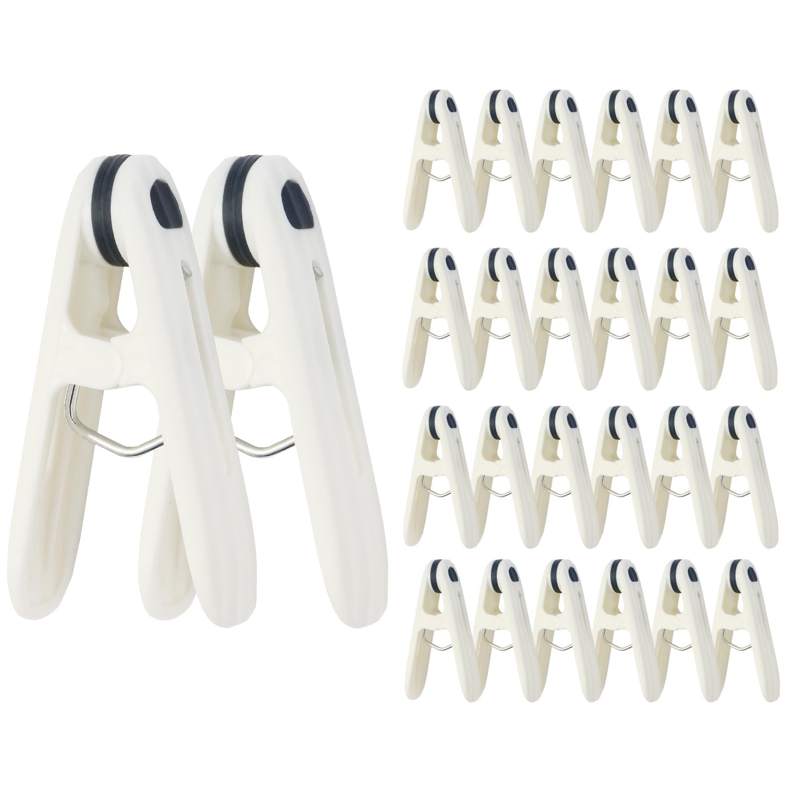 Photo 1 of 24 Pack Plastic Clothes Pins Heavy Duty Clothespins for Laundry, 2.36 Inch Clothesline Clips Clothes Pegs with No Trace Design, Windproof Clothes Clips for Hanging Clothes, Socks, Towel, Snack (Blue)