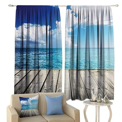 Amazon Com House Decor Printed Curtains Image Of Caribbean Sea