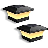 T-SUN Post Solar Lights, Outdoor Waterproof Solar Post Cap Lights for 4x4 Wooden & Vinyl Posts, Deck, Fence, Garden, Mailbox,