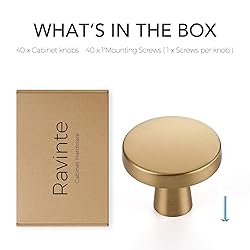 Ravinte 40 Pack 1-1/4 inch Kitchen Cabinet Knobs