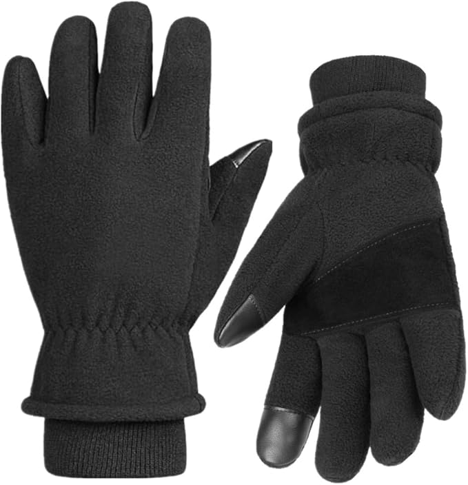 Polar Fleece Thermal Windproof Touchscreen Gloves For Driving Cycling