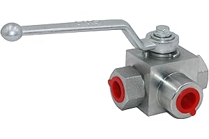 Hydraulic Ball Valve KHB3K 3/8'' NPT, Shut-Off 3 Way, L-Born 3/8 Inch Hydraulic Valve 7250 PSI