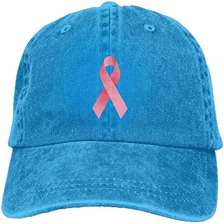 Pink Ribbon Breast Cancer Womens Fashion Denim Baseball Cap Beach Cricket Cap