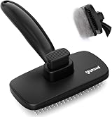 Pecute Self Cleaning Slicker Brush for Dogs & Cats, Rounded Pins, Black