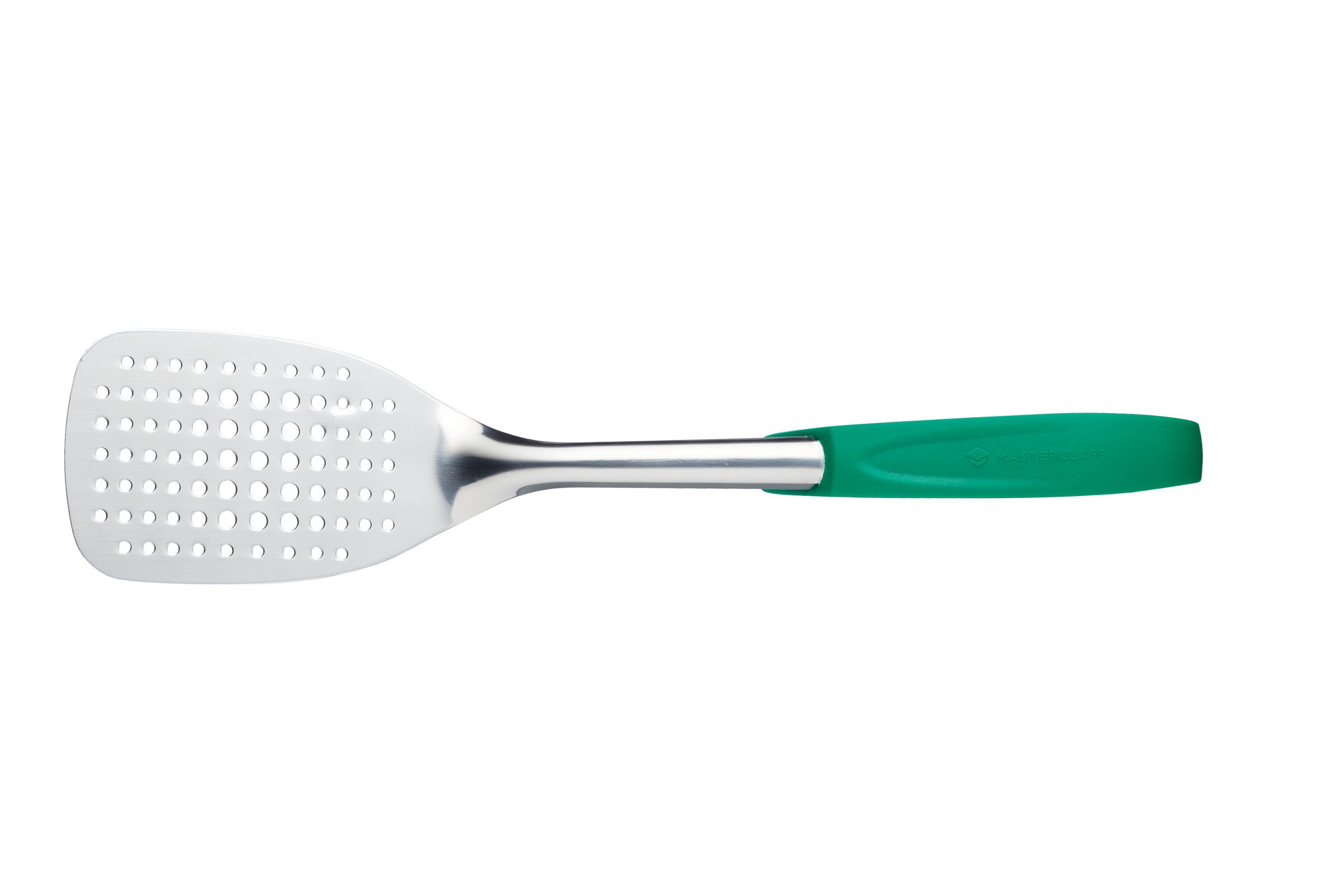MasterClass Colour-Coded Catering-Quality Stainless Steel Fish Slice, 38 cm (15") - Green (Vegetarian)