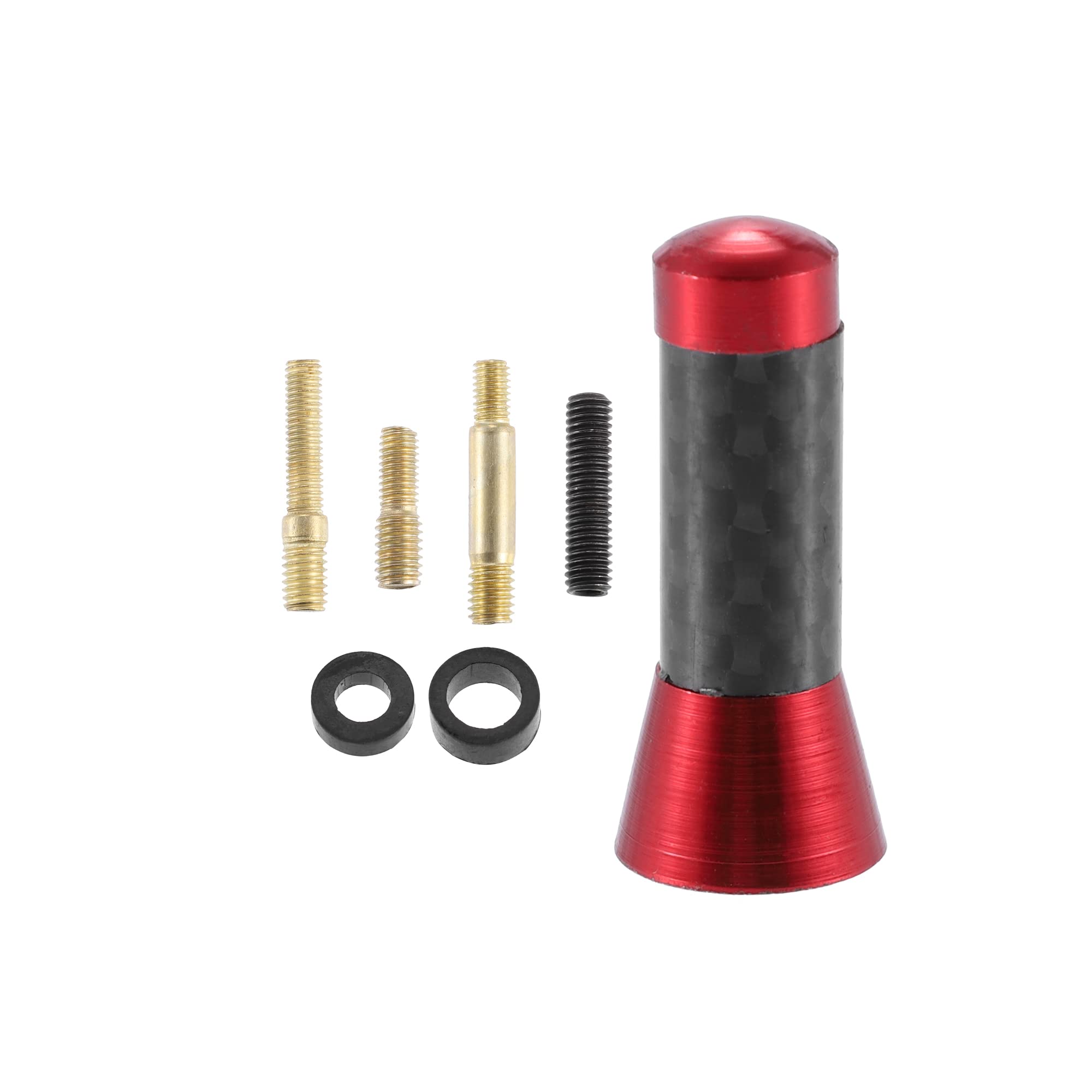 X AUTOHAUX 1 Set 3.5cm 1.38" Car AM FM Radio Signal Antenna Mast Universal Red