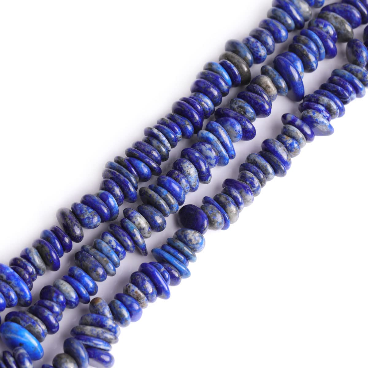 Sweet & Happy Girl's Store 3-5X10-12mm Freeform Potato Shape Gemstone Lapis Lazuli Beads Strand 15 Inch Jewellery Making Beads