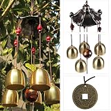 yazi Pentágono Pavilion dinero dibujo Wind Chimes 5 campanas casa jardín Feng Shui Decoración