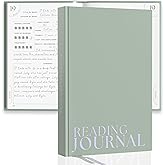 Reading Journal For Book Lovers - Journals to Review 55 Books - Ultimate Reader Kit with Tracker, Log, Challenge & Prompt Guides - Reading Accessories For Book Lovers Or Club Tracking - Sage