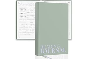 PAIGE MCRAE HOME & DECOR Reading Journal For Book Lovers - Journals to Review 55 Books - Ultimate Reader Kit with Tracker, Log, Challenge & Prompt Guides - Reading Accessories For Book Lovers Or Book Club Tracking - Sage