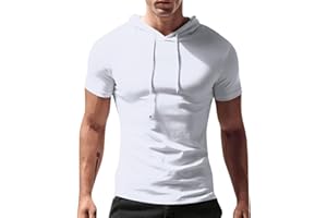 Ymosrh Men's Shirts Graphic Tees Short Sleeve Hooded T Shirts Lightweight Hoodie Pullover T Shirts Short, S-4XL