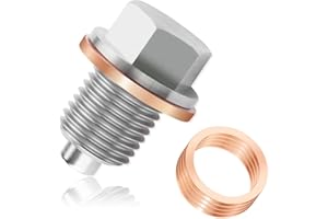 M12x1.5 Magnetic Oil Drain Plug with 5PCS Oil Drain Plug Gasket,Stainless Steel Engine Oil Drain Plug Compatible with BMW Mer