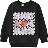 BOUTIKOME Halloween Sweatshirt For Kids Baby Boys Girls Spooky Season Shirt Long Sleeve Pullover 6-12 Years Fall Tops