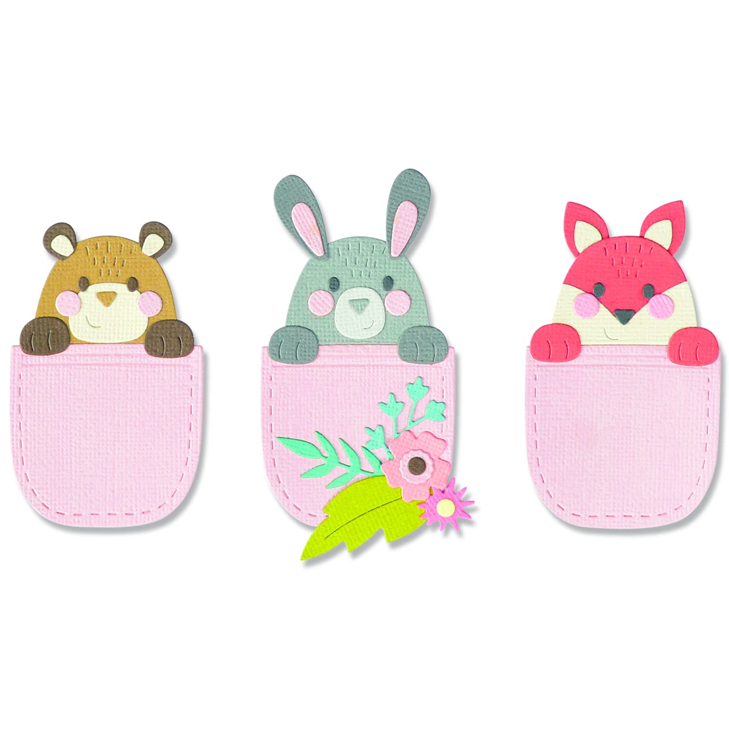 Sizzix Thinlits Die Set 10PK Pocket Pals by Olivia Rose, 665813, Multicolor