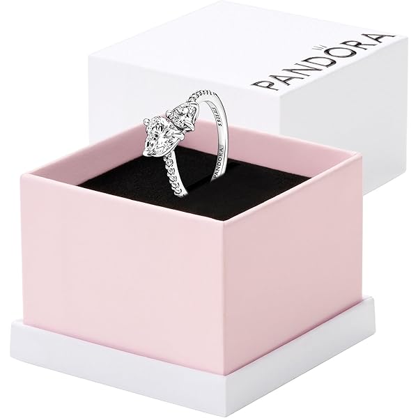 Amazon.com: PANDORA Two Sparkling Hearts Ring - Sterling