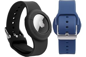 WALLFID 2 Pack Airtag Wristband Compatible with Apple AirTag,Soft Adjustable Airtag Bracelet, Airtag Watch Band for Kids Toddler Baby Children Elders