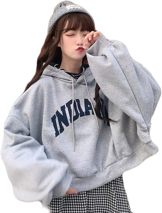 Amazon フッカツ レディース フードパーカー プルオーバー ゆったり ビッグシェルト オシャレ 韓国ファッション トレーナー カワイイ トップス 裏起毛 秋冬 ゆったり オシャレ 英字プリント トレーナー パーカー 通販