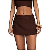 Floerns Women's Elegant Low Rise Mini Skorts Business Casual Office Skirt Shorts