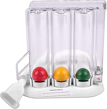 Respirometer 3 Ball Lung Exerciser Respiratory Exerciser | Spirometer for Breathing Exercise Equipment at Home (Multicolour)