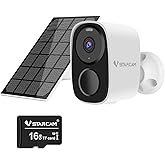 VSTARCAM 2K Solar Outdoor Security Camera with Micro SD Card 16 GB, PIR Motion Detector, Color Night Vision, 2.4GHz&5GHz WLAN, 2-Way Audio, IP66