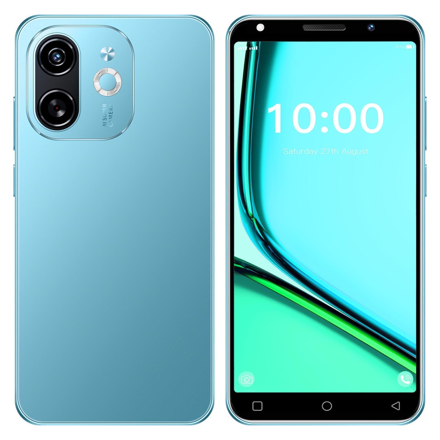 Photo 1 of CostMvp Cheap 3G Mobile Phone, 16GB ROM,128GB Extension,Dual SIM, 5.0'' HD Display with 3500mAh Battery and Dual Camera,Support WiFi/Bluetooth/Face Unlock Android Phone (Blue)