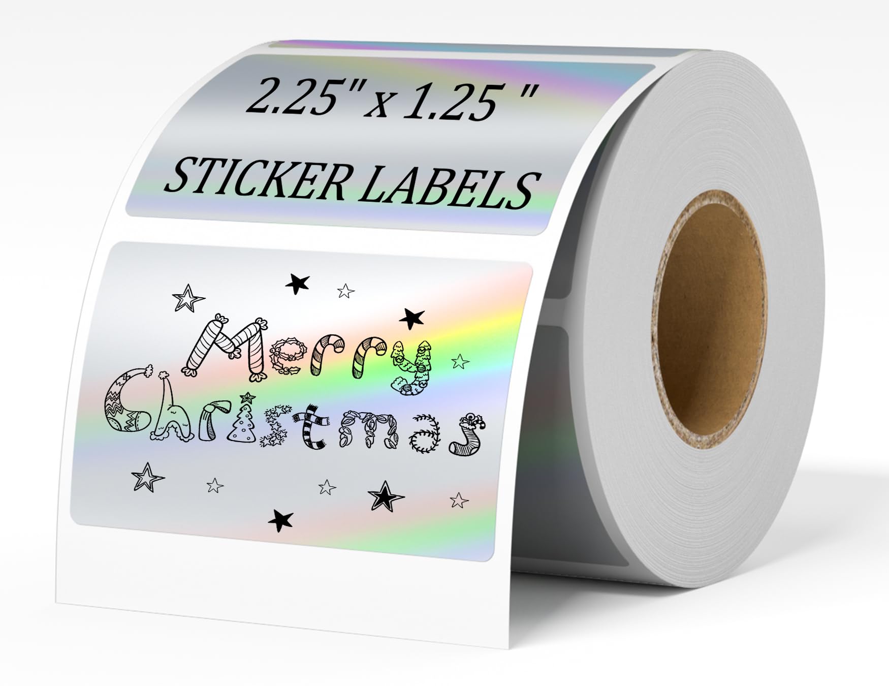 Photo 1 of BESTIKER 2.25 x 1.25 Inch Holographic Thermal Sticker Labels Silver, 500pcs Printable Rectangular Thermal Printer Stickers, Waterproof Self-Adhesive Thermal Labels for Small Business Logo/Barcode