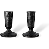 Candle Sticks Holder Decor, Set of 2 Vintage Black Candle Holders, Modern Decorative Tapered Candlestick Holders Centerpiece for Dining Table Centerpiece, Wedding, Party Decor