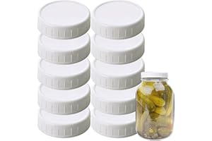 GKYZBB 10 Pieces 70mm White Plastic Mason Jar Lids BPA Free Canning Jar Lids with Silicone Grommets, Leak Proof Food Grade St