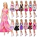 BARWA Doll Clothes and Accessories for American 18 inch Girl Dolls Mermaid Casual Tutu Dress, Outfits, Swimsuit, Underwear (A: 12 pcs Dresses)