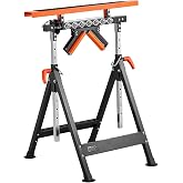 VEVOR 4-in-1 Roller Stand, 440 lb Load Capacity, 33-50 in Adjustable Height, Folding Heavy Duty with Rack &amp; Polished Multi-Directional Roller Head, for Table Saw Outfeed Woodworking Extension Support