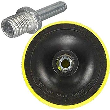 DIY Crafts Hook & Loop Rotary Backing Pad Drill Attachment/Diameter Thread Drill Adapter M10/14 for Electric Drill DIY Tool (Multicolour) (3 inch Pack of 1 Pc, Backer Pad + Universal Nut)