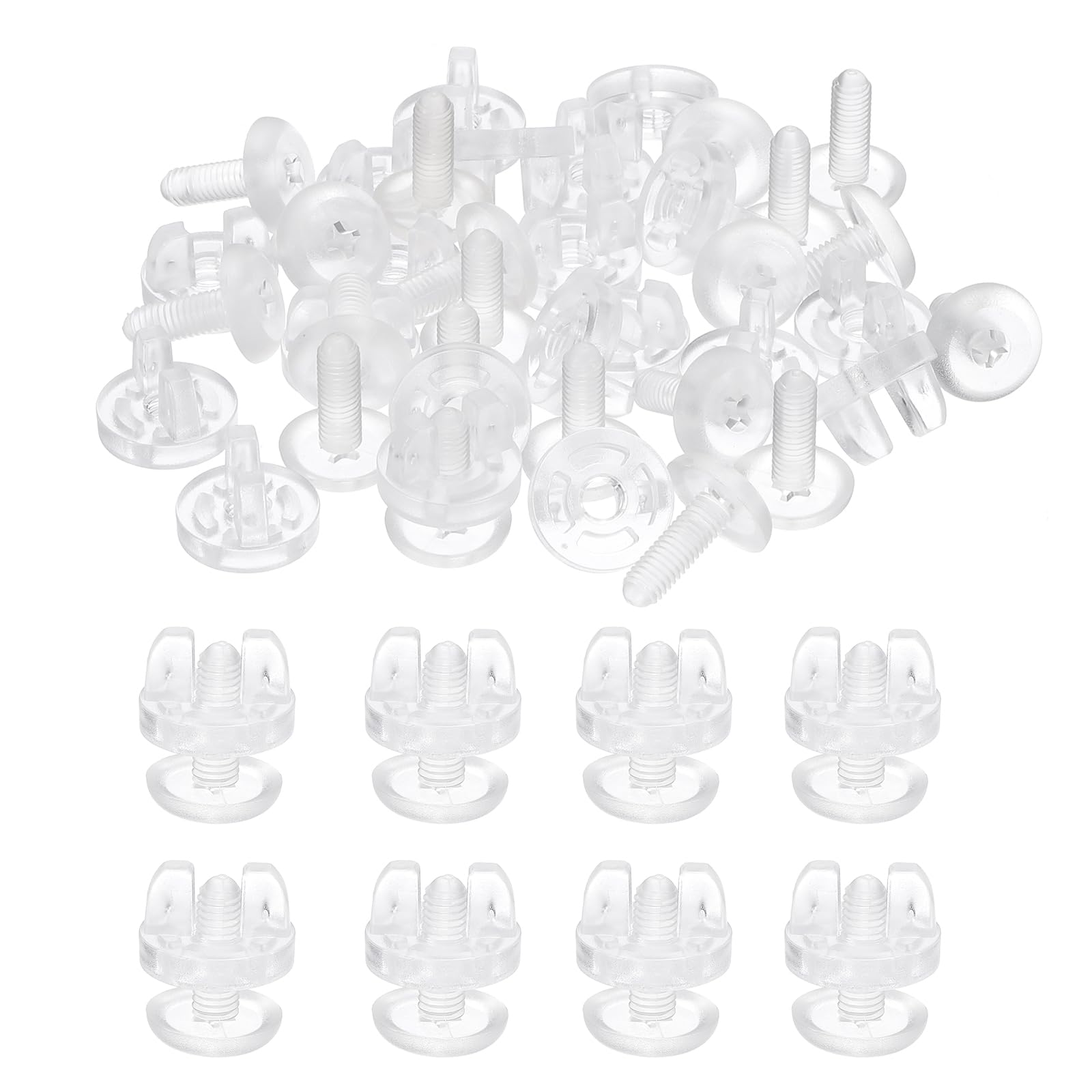 PATIKIL 15mm Chicago Screws, 20 Sets Plastic Binding Post Chicago Screw Screw Rivets Post for Acrylic Display Stand Scrapbook Photo Albums, Clear