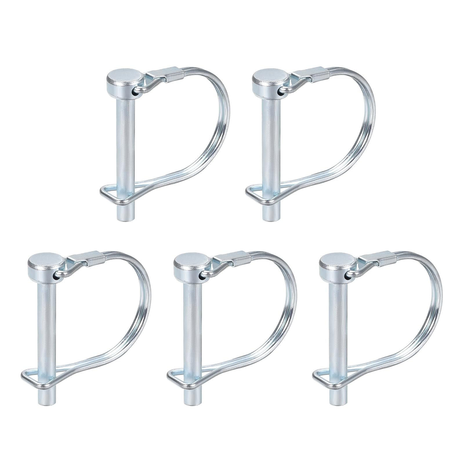 DTGN 6mm x 45mm (DxL) Shaft Locking Pin - 5Pack - Good for Farm Trailers Lawn - Carbon Steel Round Trailer Coupler Pin - Silver Tone