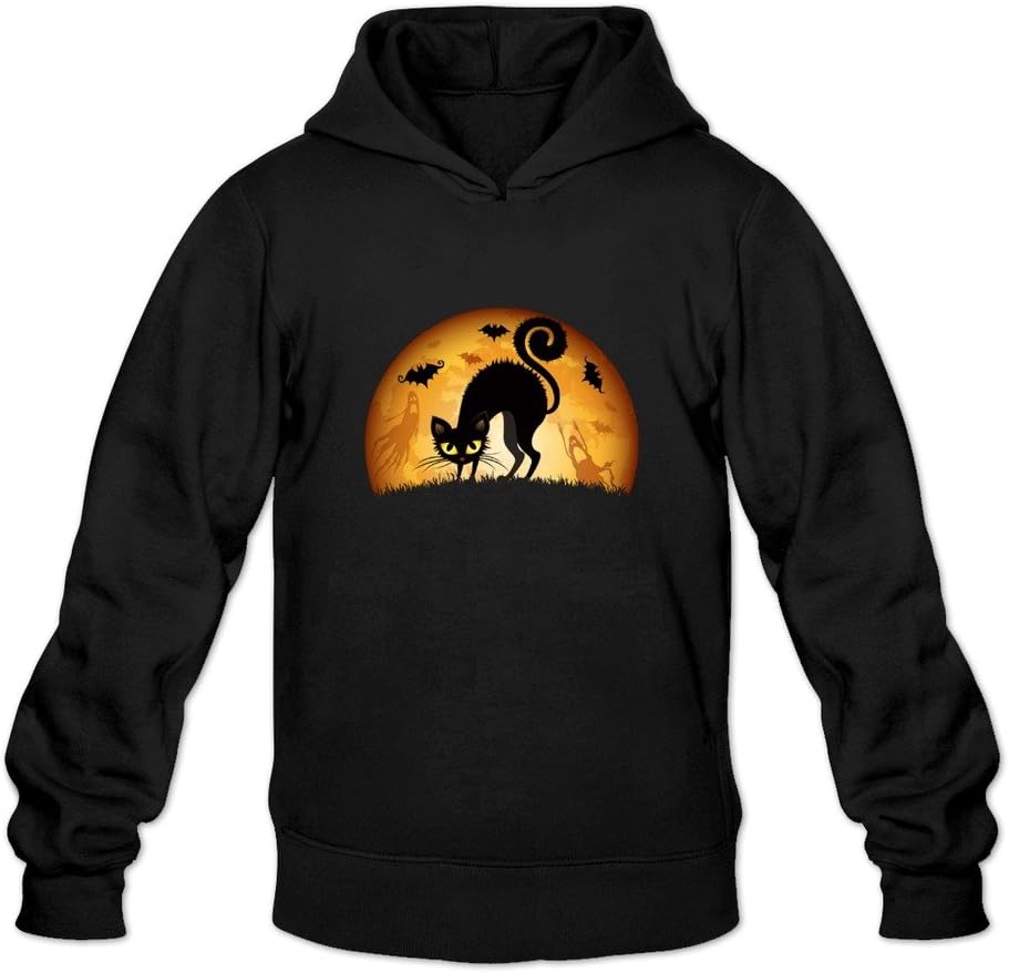 JUST Women's Costumes Happy Halloween Cute Black Cat Hoodie