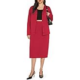 Casly Lamiit Women's 2 Piece Midi Skirt Sets Business Casual Outfits Long Sleeve Cardigan Matching Dressy Suits