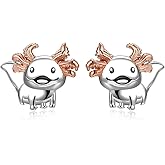 Axolotl/Fox/Panda/Unicorn/Horse/Dog Earrings 925 Sterling Silver Hypoallergenic Animal Stud Earrings Jewelry Gifts for Women Daughter