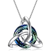 TOUPOP Christmas Gifts for Women Celtic Knot Necklace Sterling Silver Trinity Knot Pendant Necklaces with Crystal Irish Jewelry Anniversary Birthday Gift for Her Wife Girlfriend Mom Daughter