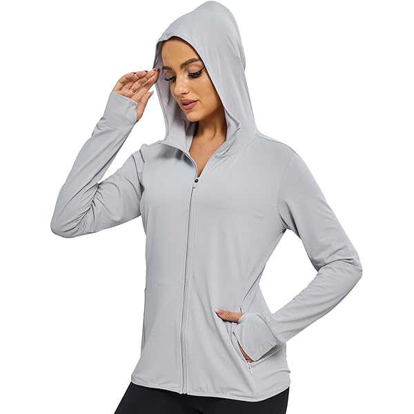 Womens Zip Up Hoodies UPF 50+ Sun Protection Jacket For Women And
