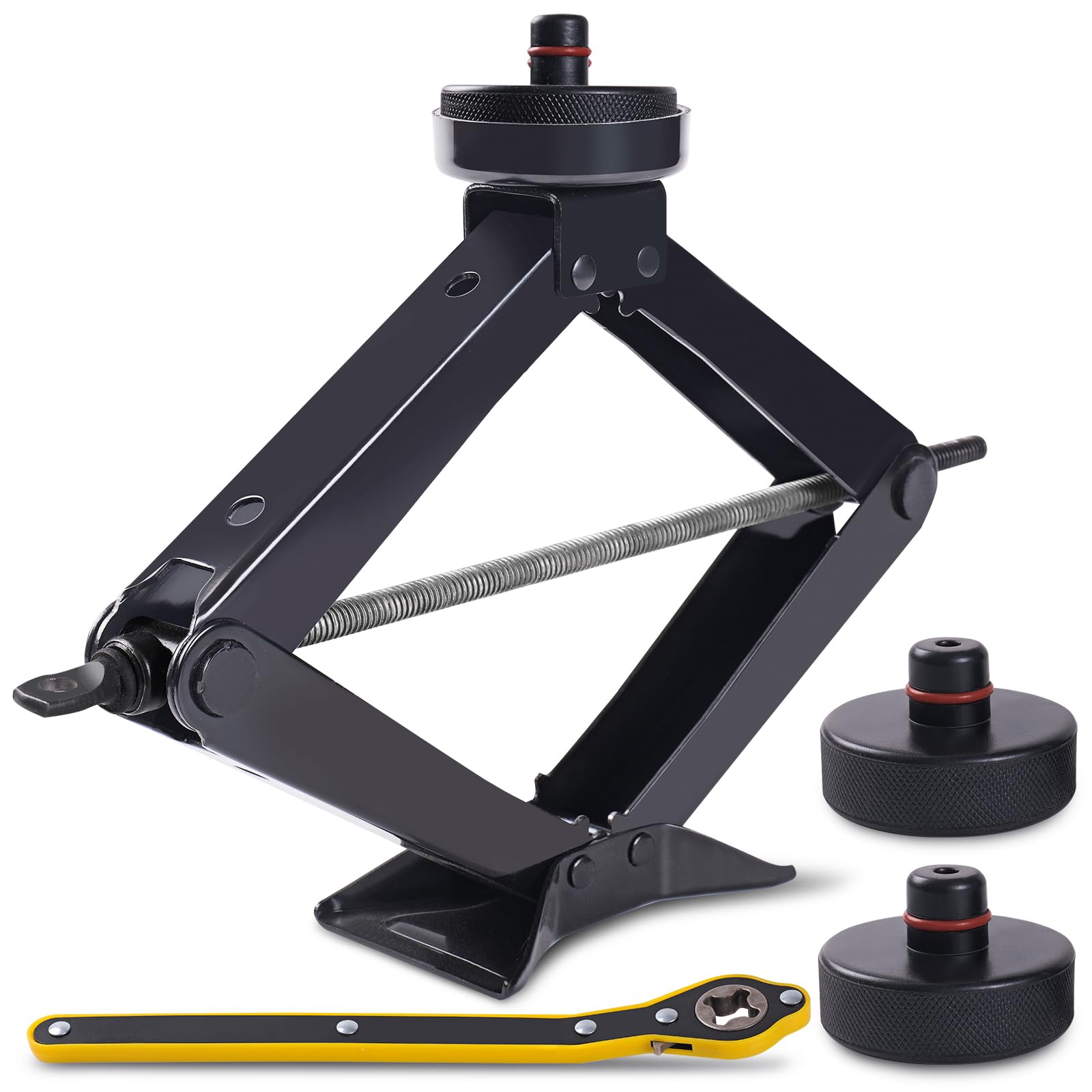 Photo 1 of LDVROH Car Jack Kit for Tesla Cars | Scissor Jack | Max 3 ton (6,600 lbs) | Suitable for Tesla Model 3/Model S/Model X/Model Y. Comes with Labor-Saving Wrench/Bracket Pad, Black