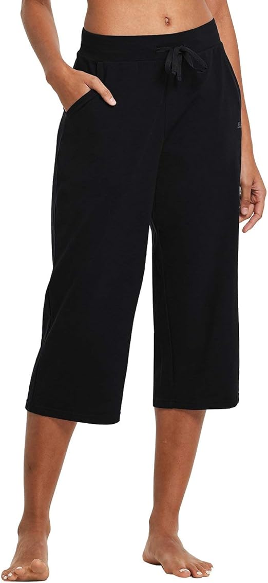 BALEAF Loose Fit Capris Yoga Bootleg Pants Active Crop Casual for Women