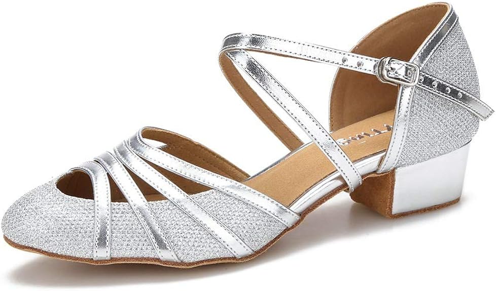 YYTing Closed Toe Ballroom Dance Shoes Women Latin Salsa Social Wedding Indoor Dancing Shoes 2