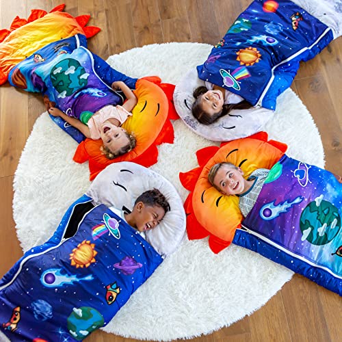 Comfort Plus Large Kids Sleeping Bag with Pillow. 2in1 Kid Sleeping