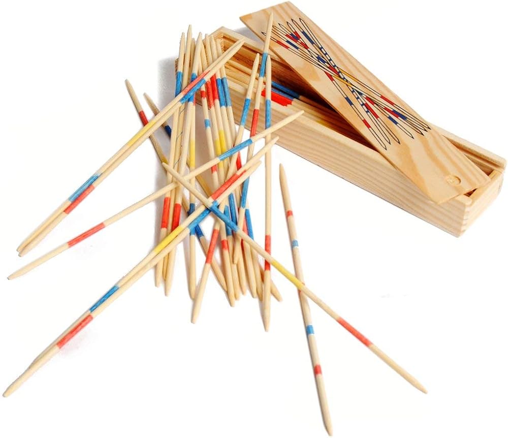 ootb Wooden Pick Up Sticks Mikado Set with Box and Directions