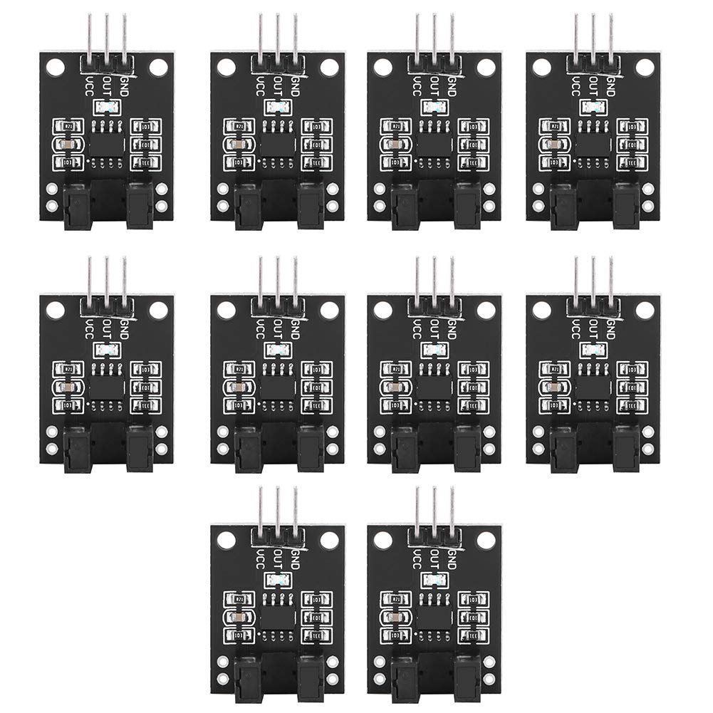 10 Pcs Motor Speed Sensor with L393 Chip, IR Infrared Optocoupler Module by 5mm Slotted Interrupter Sensor for Motor Speed and for Encoders